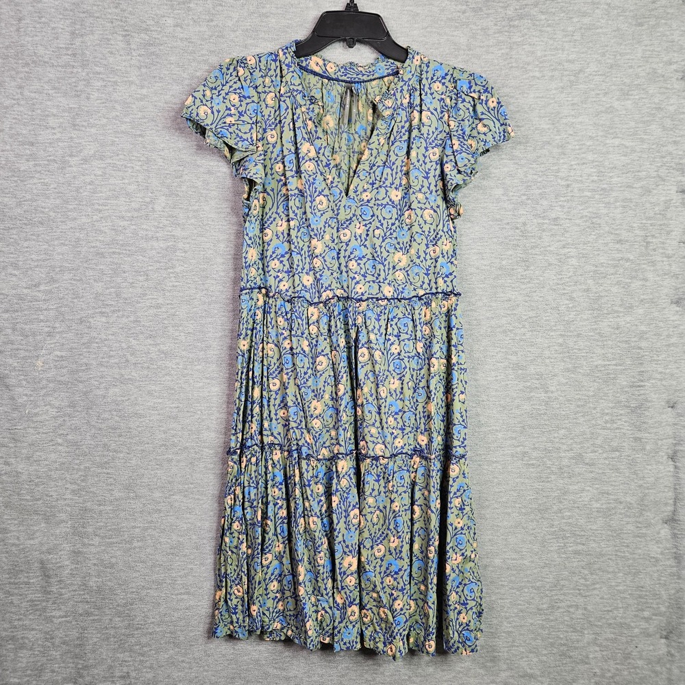 By Anthropologie Women's V-neck Ruffle Sleeve Mini Dress Size S